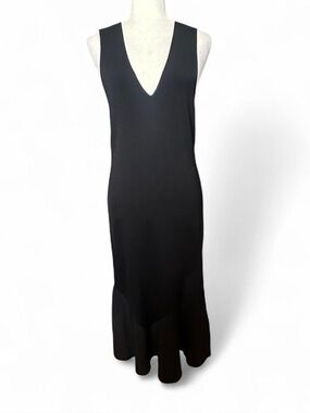 💜 Theory Black Gardella Lustrate V-Neck Dress (M)